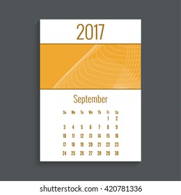 Monthly calendar for 2017. 