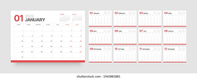 6,652 2022 calendar week starts monday Images, Stock Photos & Vectors ...