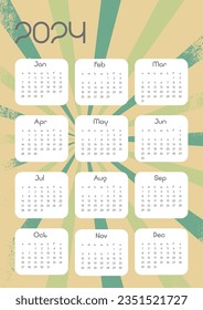 Monthly calendar for 2024. calendar. The week starts on Sunday.