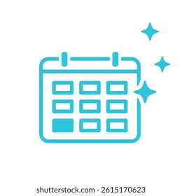 Monthly calendar, Day off icon. Isolated on white background. From blue icon set.