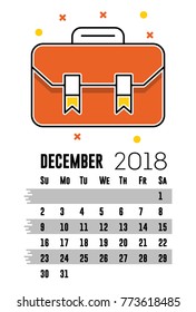 Monthly Calendar December 2018