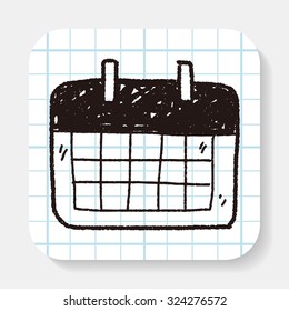 Monthly calendar doodle drawing