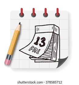 Monthly calendar doodle drawing