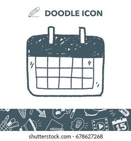 Monthly calendar doodle drawing
