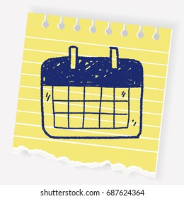 Monthly calendar doodle drawing