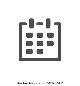 Monthly Calendar Flat Design Line Vector