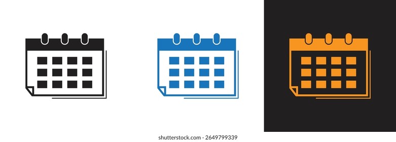 Monthly calendar icon design with white background. Monthly calendar icon