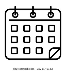 Monthly calendar icon for schedule and planning	
