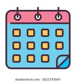 Monthly calendar icon for schedule and planning	
