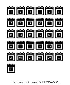 Vector de planificación de fechas y horarios del conjunto de iconos del calendario mensual