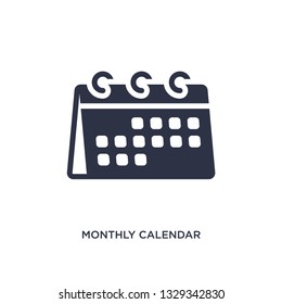 monthly calendar icon. Simple element illustration from education concept. monthly calendar editable symbol design on white background. Can be use for web and mobile.