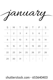 Monthly Calendar January 2017