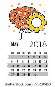 Monthly Calendar May 2018