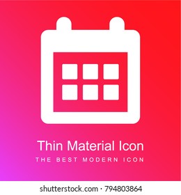 Monthly calendar red and pink gradient material white icon minimal design
