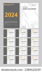 Monthly calendar set template for 2024 year with minimalist style. vector illustration