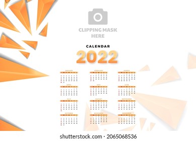 Monthly calendar template for 2022 year. Week Starts on Sunday. Wall calendar in a minimalist style.