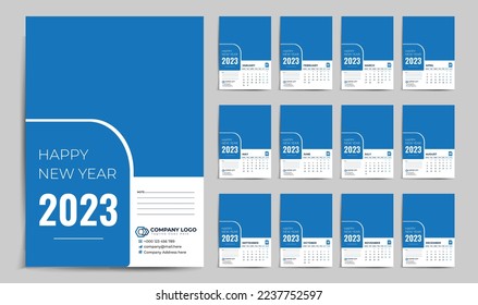 Monthly calendar template for 2023 year | Wall calendar in a minimalist style | 2023 Calendar royalty-free images