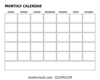 Monthly calendar template vector illustration