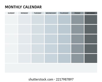 Monthly calendar template. Vector illustration