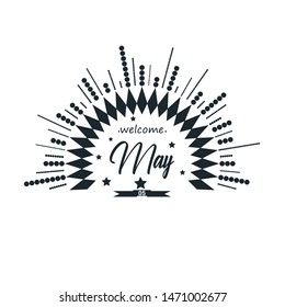 
a monthly card with a white background and ornament that surrounds it