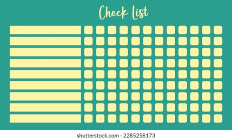Monthly check list for adults