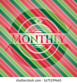 emblema mensual de estilo de Navidad. Ilustración vectorial. Detallado.
