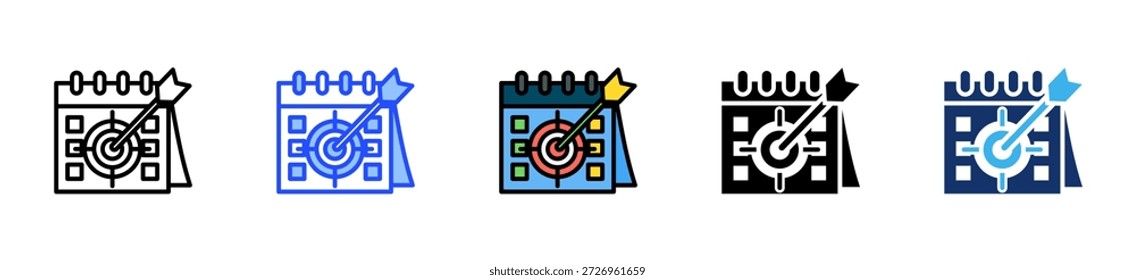Monthly Goal Icon Collection With Multiple Styles