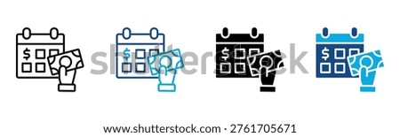 Monthly Installment Icon Multiple Style Vector Illustration
