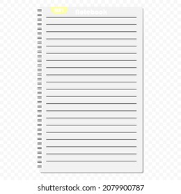 Monthly notepad for entries vector icon. May notepad icon. Notepad in a flat style. Simple icon. Vector illustration.