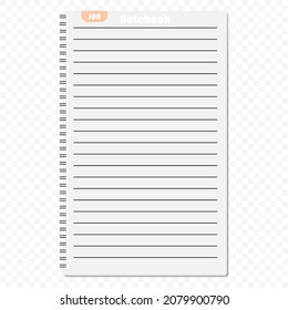 Aviso mensual para el icono del vector de entradas. Icono de bloc de notas de junio. Bloc de notas de estilo plano. Icono simple. Ilustración vectorial.