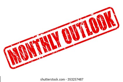 MONTHLY OUTLOOK red stamp text on white