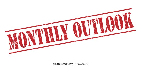 monthly outlook vector stamp on white background