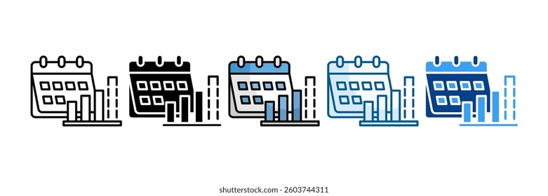 Monthly Overview Icon Set Multiple Style Collection