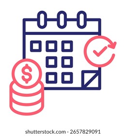 Icono de pago mensual Color Ilustración vectorial