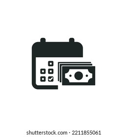 Monthly payment icon isolated on white background