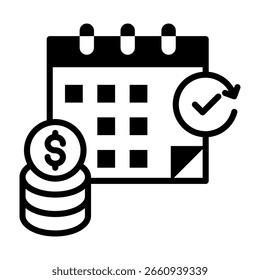 Icono de pago mensual Ilustración vectorial mixta