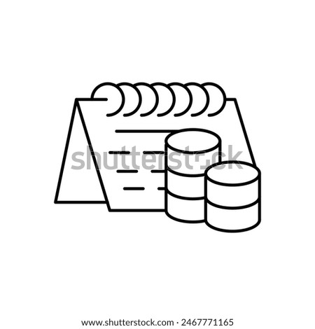monthly payment thin outline icon vector design good for website and mobile app