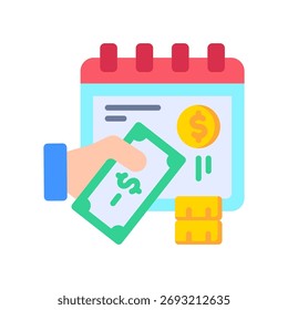 Icono de Pago mensual Ilustración vectorial plana