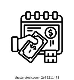 Ilustración vectorial mensual de la línea del icono del Pago