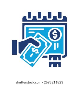 Icono de Pago mensual Ilustración vectorial mixta