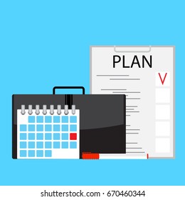 Monthly plan vector. Monthly planner illustration concept business
