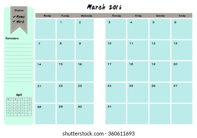 Monthly Planner 2016
