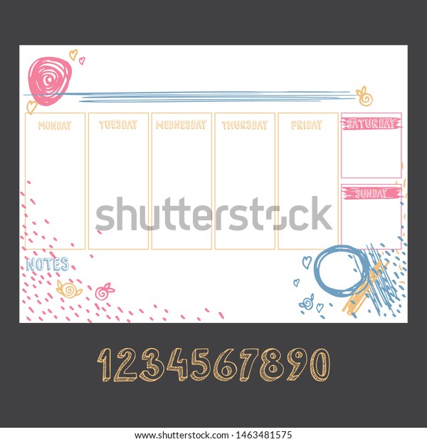 Monthly Planner A4 Blank Template Sunday Stock Vector