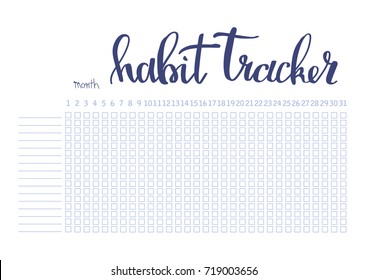 Monthly Planner Habit Tracker Blank Template