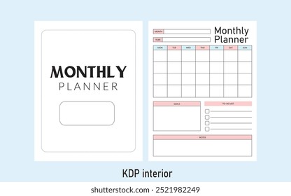 Planificador Mensual Kdp Plantilla Interior