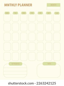 Monthly planner for social media content creator and organizer. This planner will track your progress and help you to achieve your monthly goal.