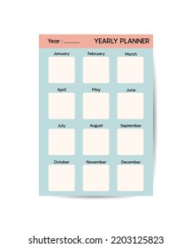 Monthly planner template minimalist planners organizer page vector design Planner blank template.