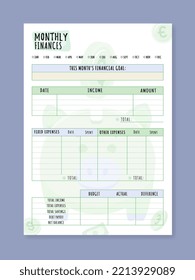 Monthly planner template minimalist planners organizer page vector design Planner blank template.