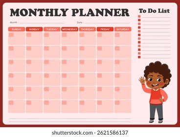 monthly planning design with child theme