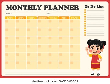 monthly planning design with child theme